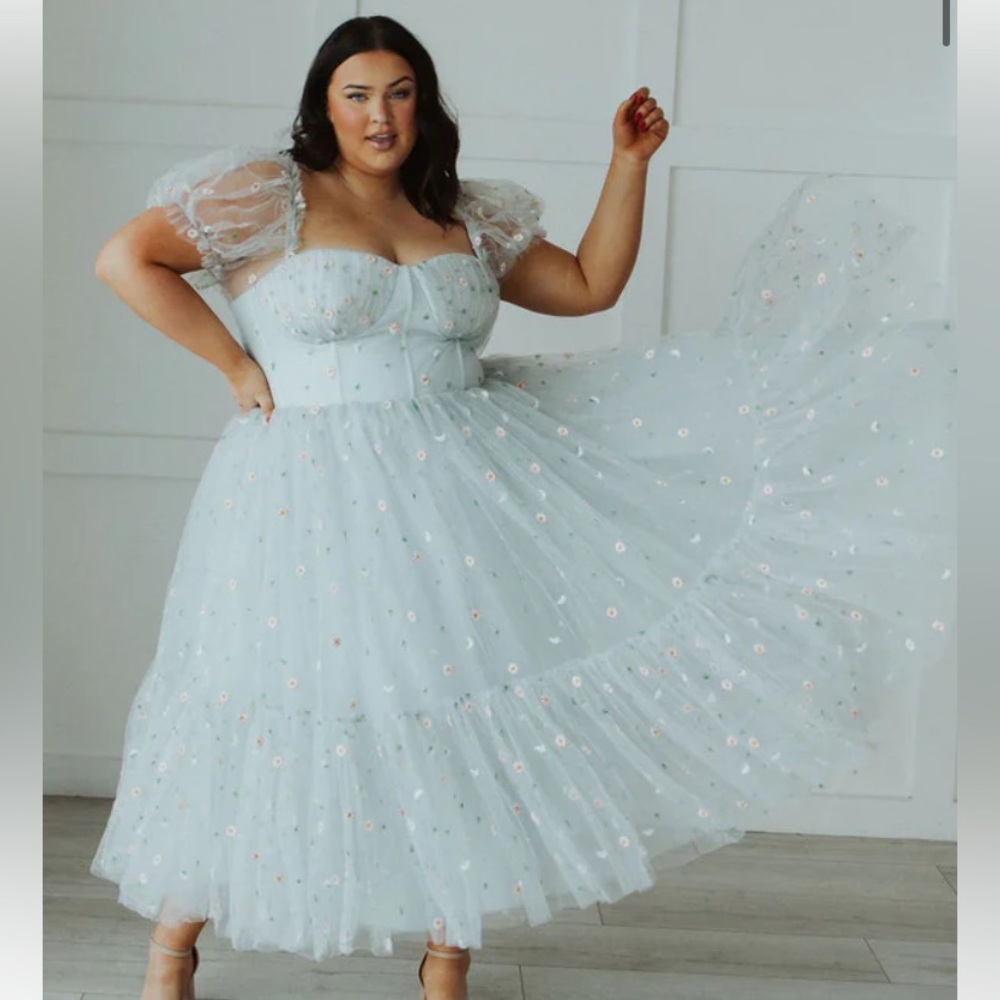 Ava Gowns pale Blue daisy dress